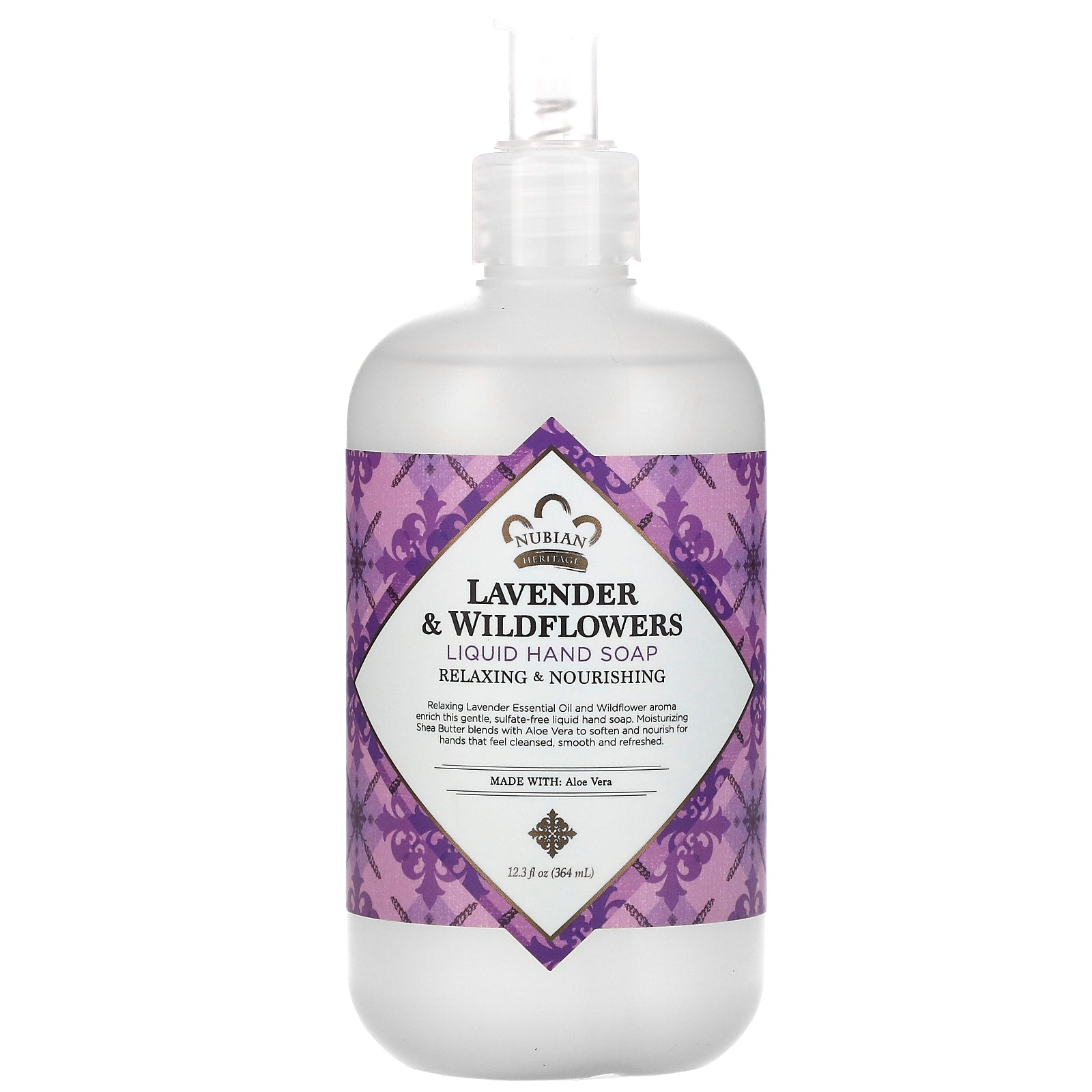 Nubian Heritage, Lavender & Wildflowers, Liquid Hand Soap, 12.3 fl oz (364 ml)