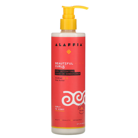 Alaffia, Beautiful Curls, Curl Activating Leave-In Conditioner, Curly to Kinky, Unrefined Shea Butter, 12 fl oz (354 ml)