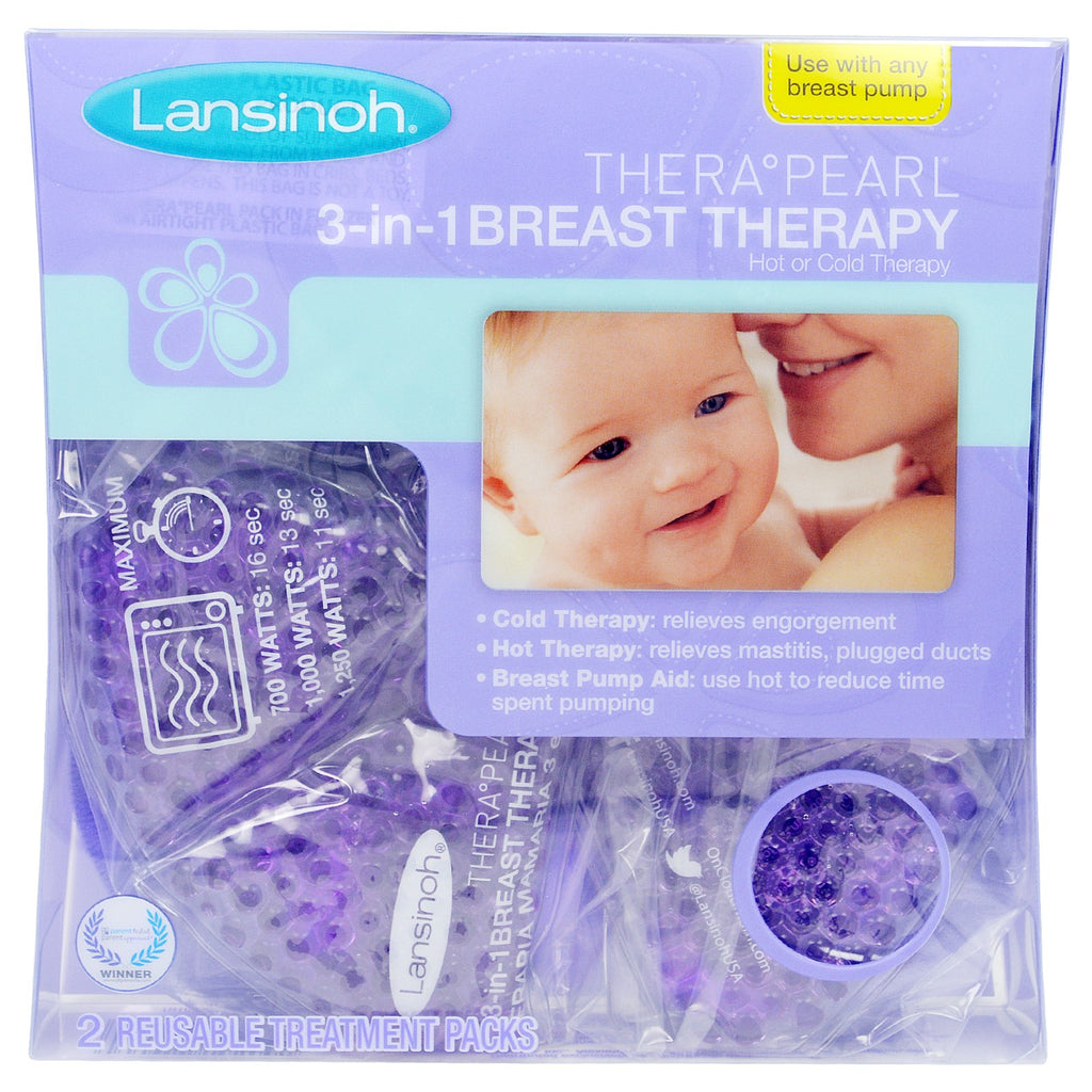 Lansinoh, TheraPearl, 3-in-1 Breast Therapy, 2 Packs
