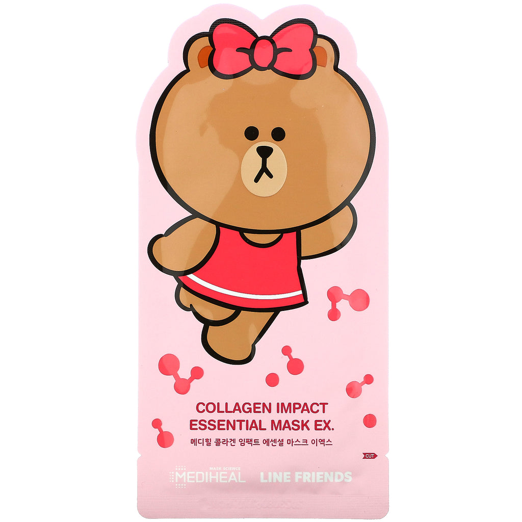 Mediheal, Line Friends, Collagen Impact Essential Beauty Mask EX, 1 Sheet, 24 ml