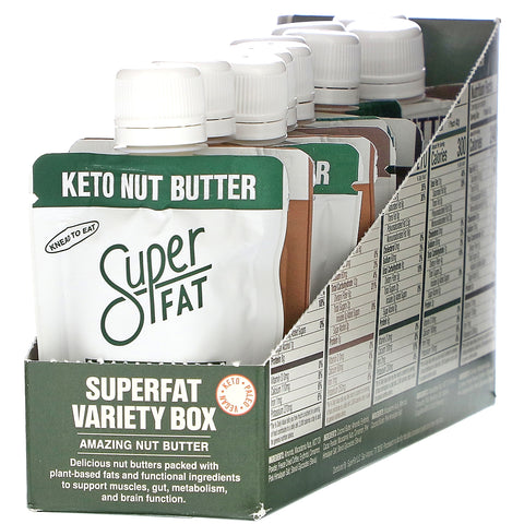 SuperFat, Variety Box, Amazing Nut Butter, 10 Pouches, 1.5 oz (42 g) Each