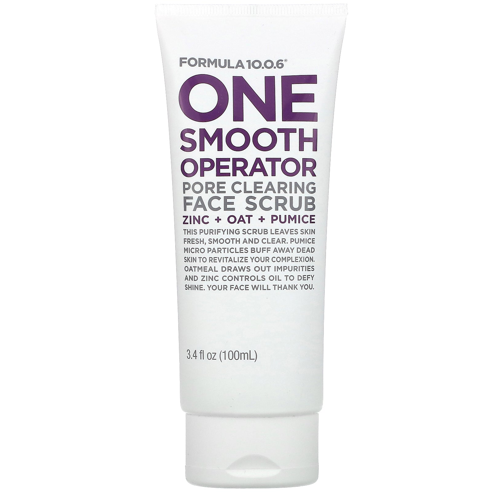 Formula 10.0.6, One Smooth Operator, Pore Clearing Face Scrub, 3.4 fl oz (100 ml)