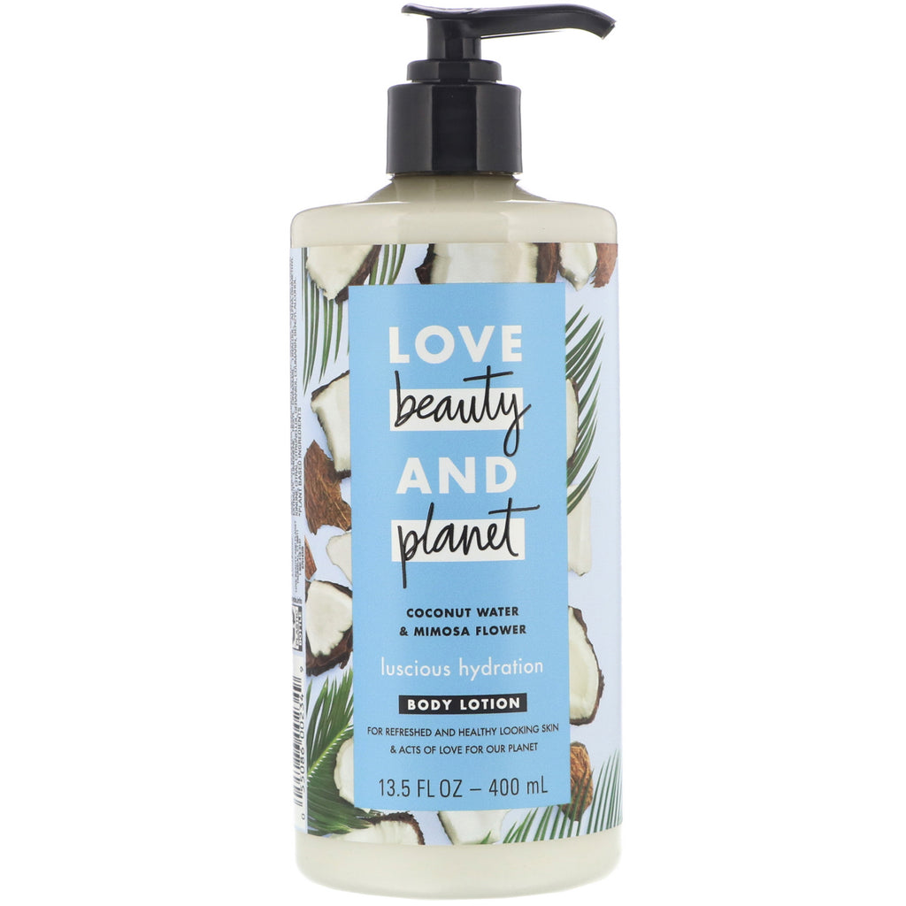 Love Beauty and Planet, Luscious Hydration Body Lotion, Coconut Water & Mimosa Flower, 13.5 fl oz (400 ml)