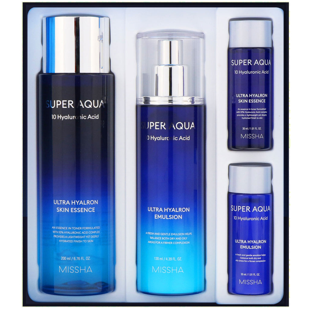 Missha, Super Aqua, Ultra Hyalron Set, 4 Pieces