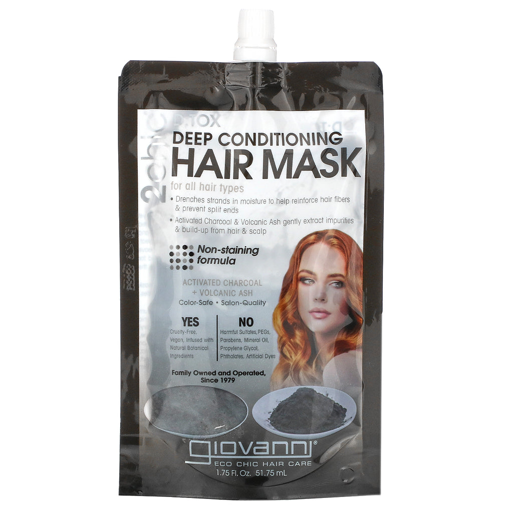 Giovanni, 2chic Detox, Deep Conditioning Hair Mask, 1 Packet, 1.75 fl oz (51.75 ml)