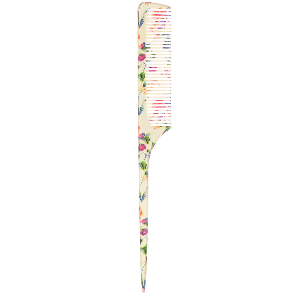 The Vintage Cosmetic Co., Tail Comb, Fabulously Floral, 1 Count