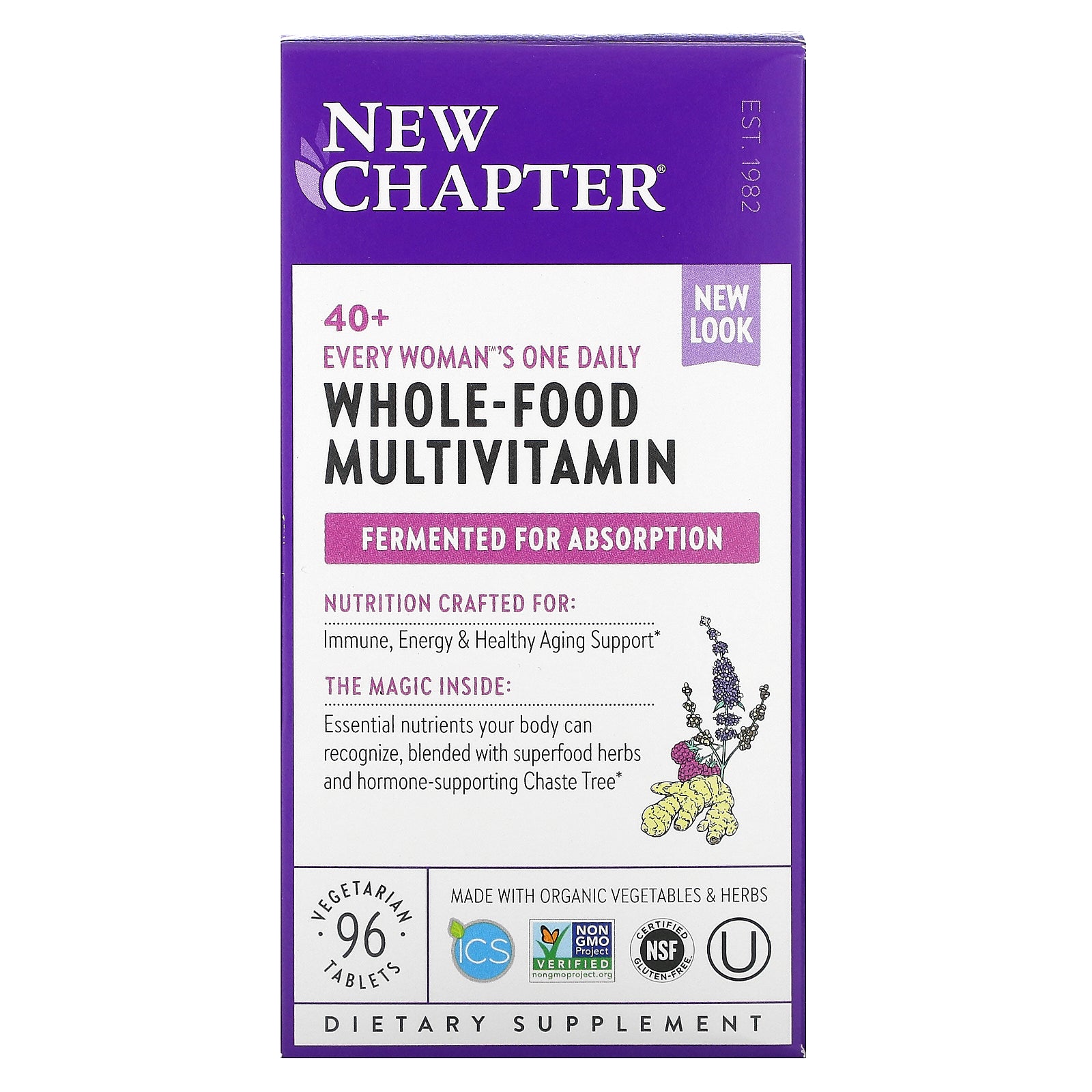 New Chapter, 40+ Every Woman's One Daily, Whole-Food Multivitamin, 96 Vegetarian Tablets