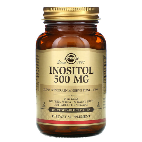 Solgar, Inositol, 500 mg, 100 Vegetable Capsules