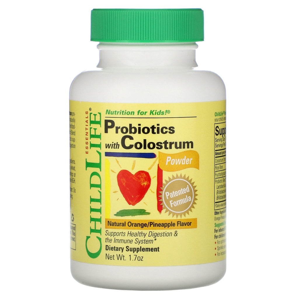 ChildLife, Probiotics with Colostrum Powder, Natural Orange/Pineapple Flavor, 1.7 oz