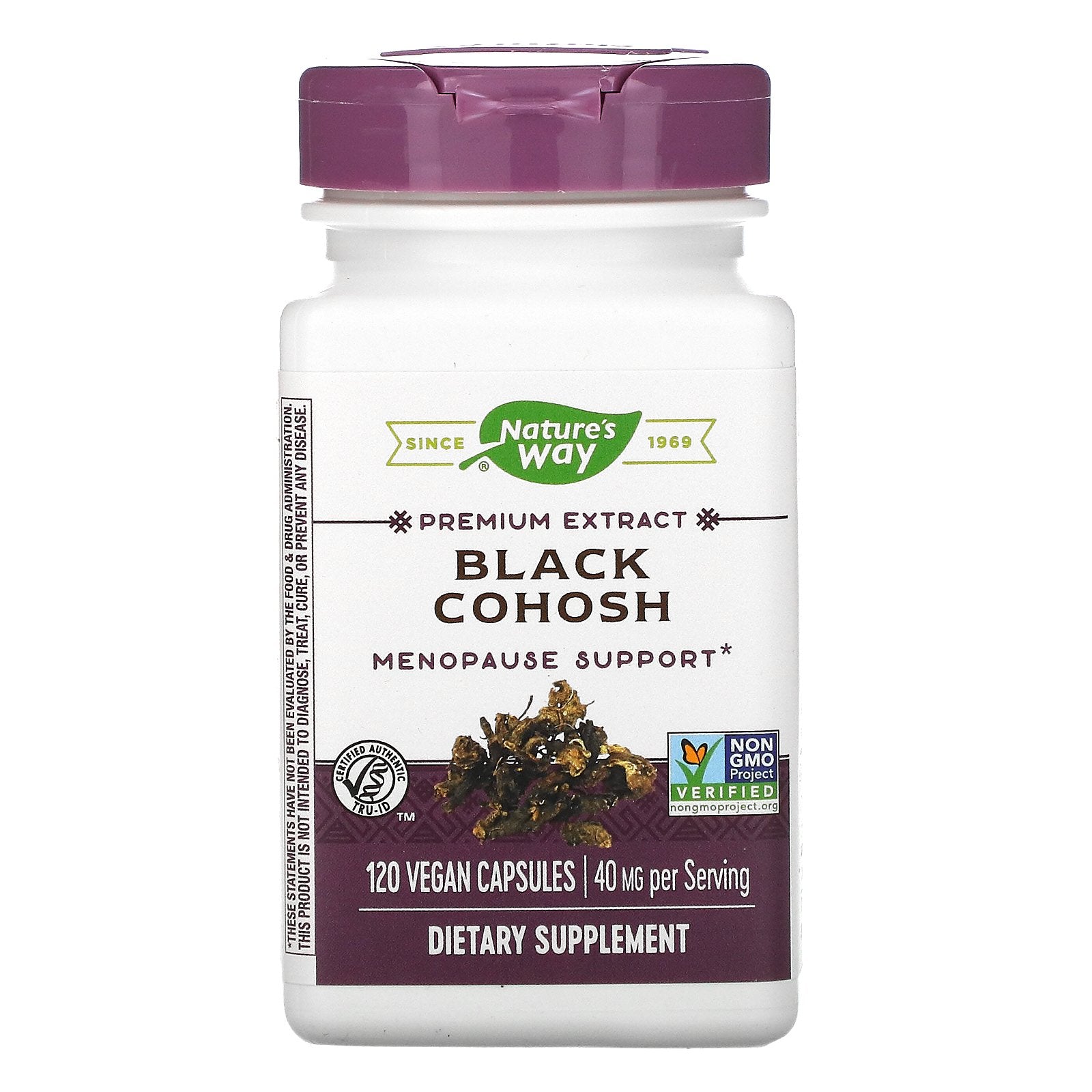 Nature's Way, Black Cohosh, 40 mg, 120 Vegan Capsules