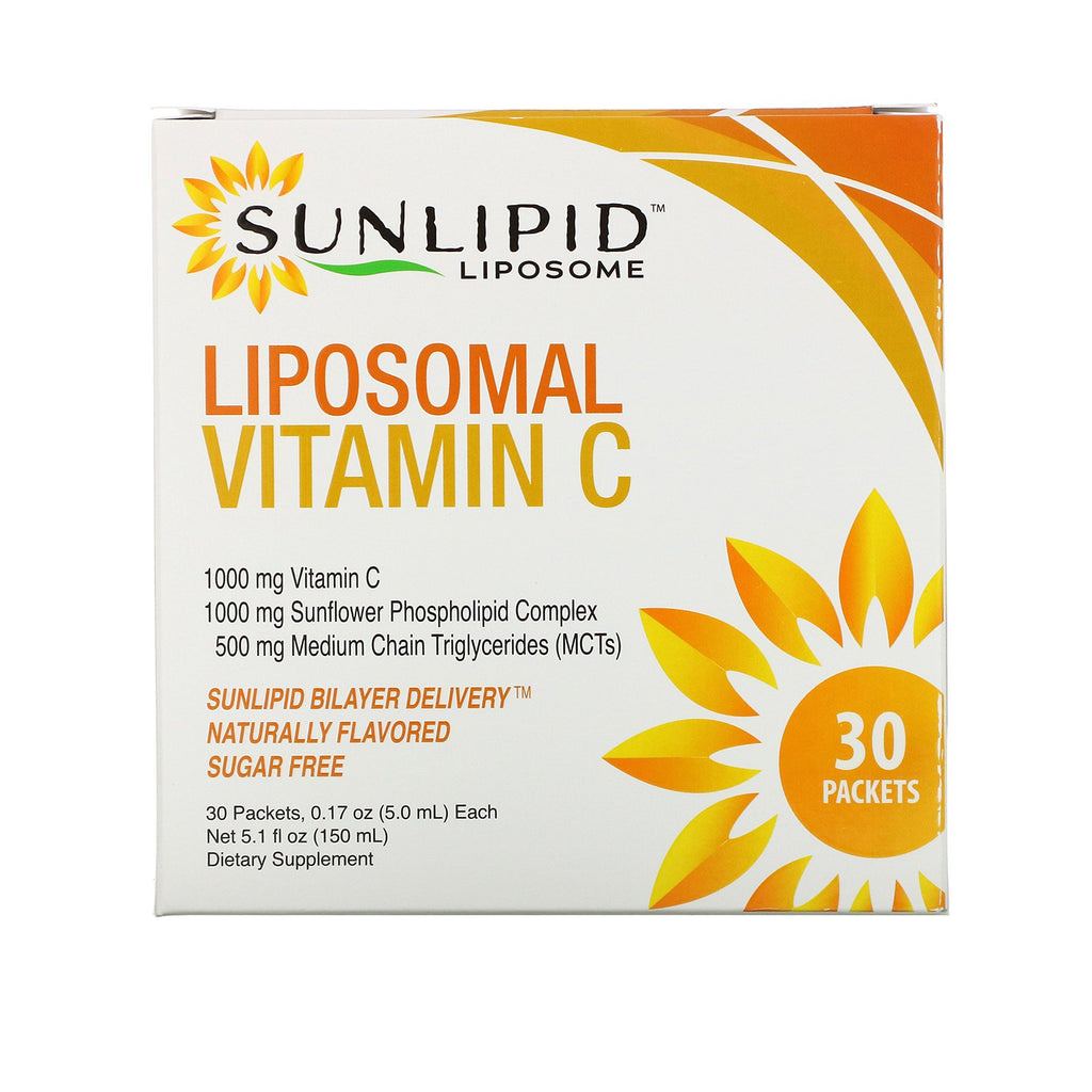 SunLipid, Liposomal Vitamin C, Naturally Flavored, 30 Packets, 0.17 oz (5.0 ml) Each