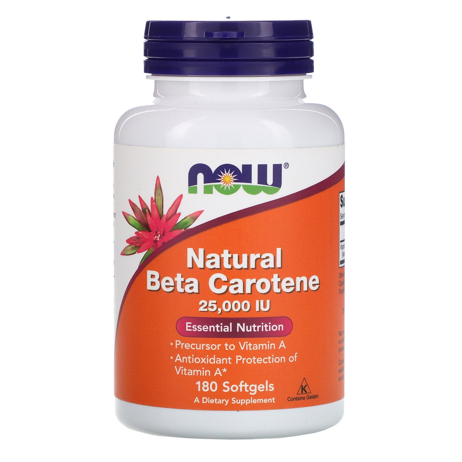 Now Foods, Natural Beta Carotene, 25,000 IU, 180 Softgels