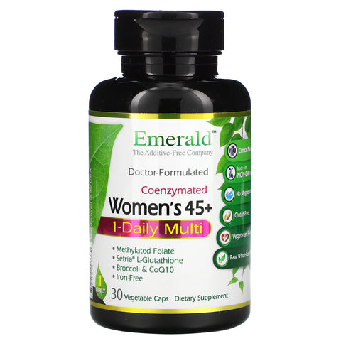 Emerald Laboratories, CoEnzymated Women's 45+, 1-Daily Multi, 30 Vegetable Caps