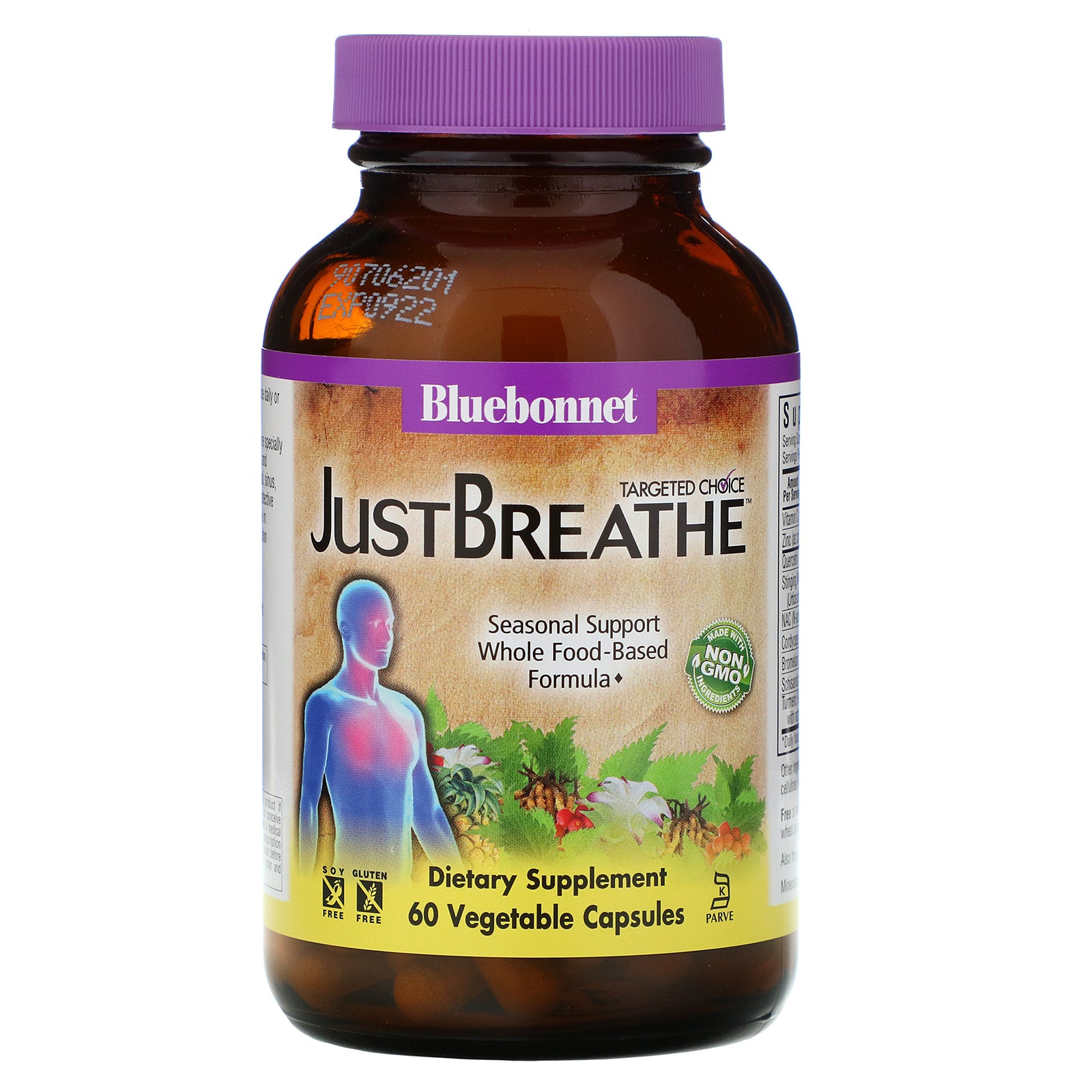 Bluebonnet Nutrition, Targeted Choice, JustBreathe, 60 Vegetable Capsules