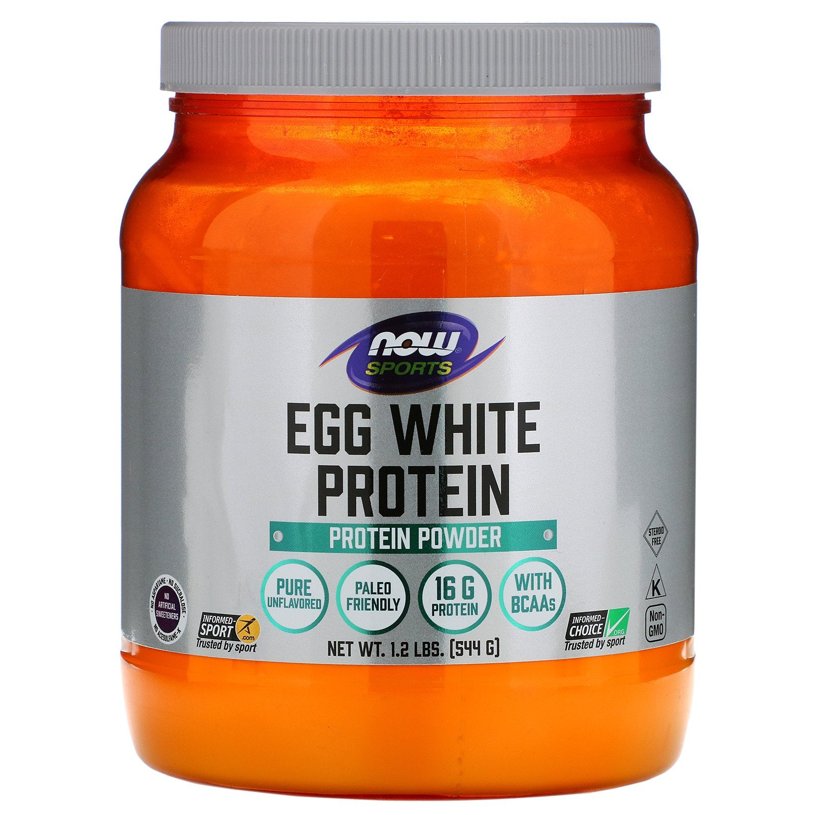 Now Foods, Sports, Egg White Protein, Protein Powder, 1.2 lbs (544 g)