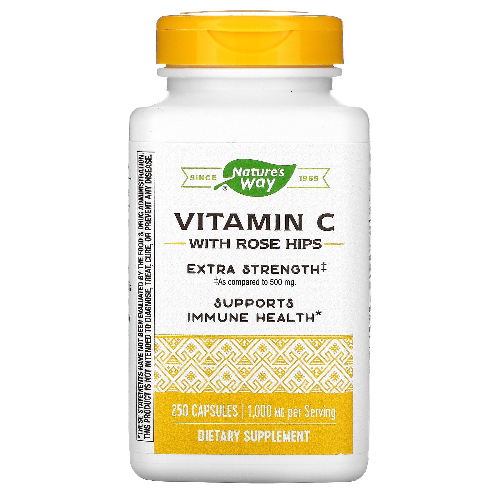 Nature's Way, Vitamin C with Rose Hips, Extra Strength, 1,000 mg, 250 Capsules