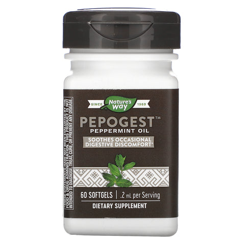 Nature's Way, Pepogest, Peppermint Oil, .2 mg, 60 Softgels