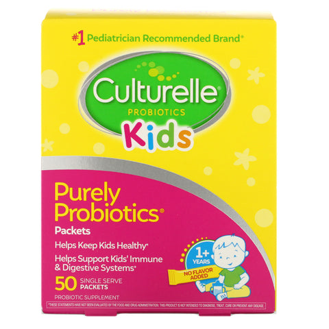 Culturelle, Kids, Purely Probiotics,  1+ Years, Unflavored, 50 Single Serve Packets