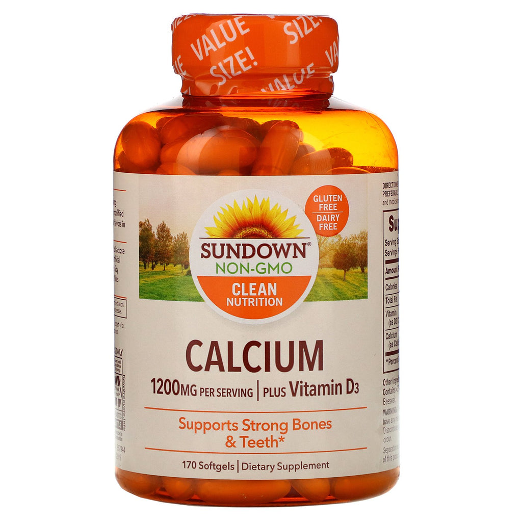 Sundown Naturals, Calcium Plus Vitamin D3, 1,200 mg, 170 Softgels