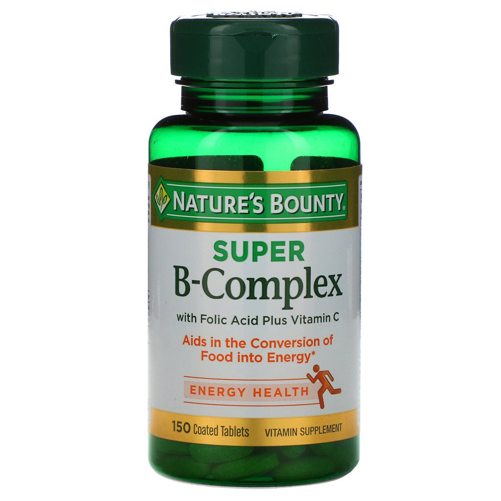 Nature's Bounty, Super B-Complex with Folic Acid Plus Vitamin C, 150 Coated Tablets