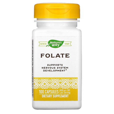 Nature's Way, Folate, 800 mcg, 100 Capsules