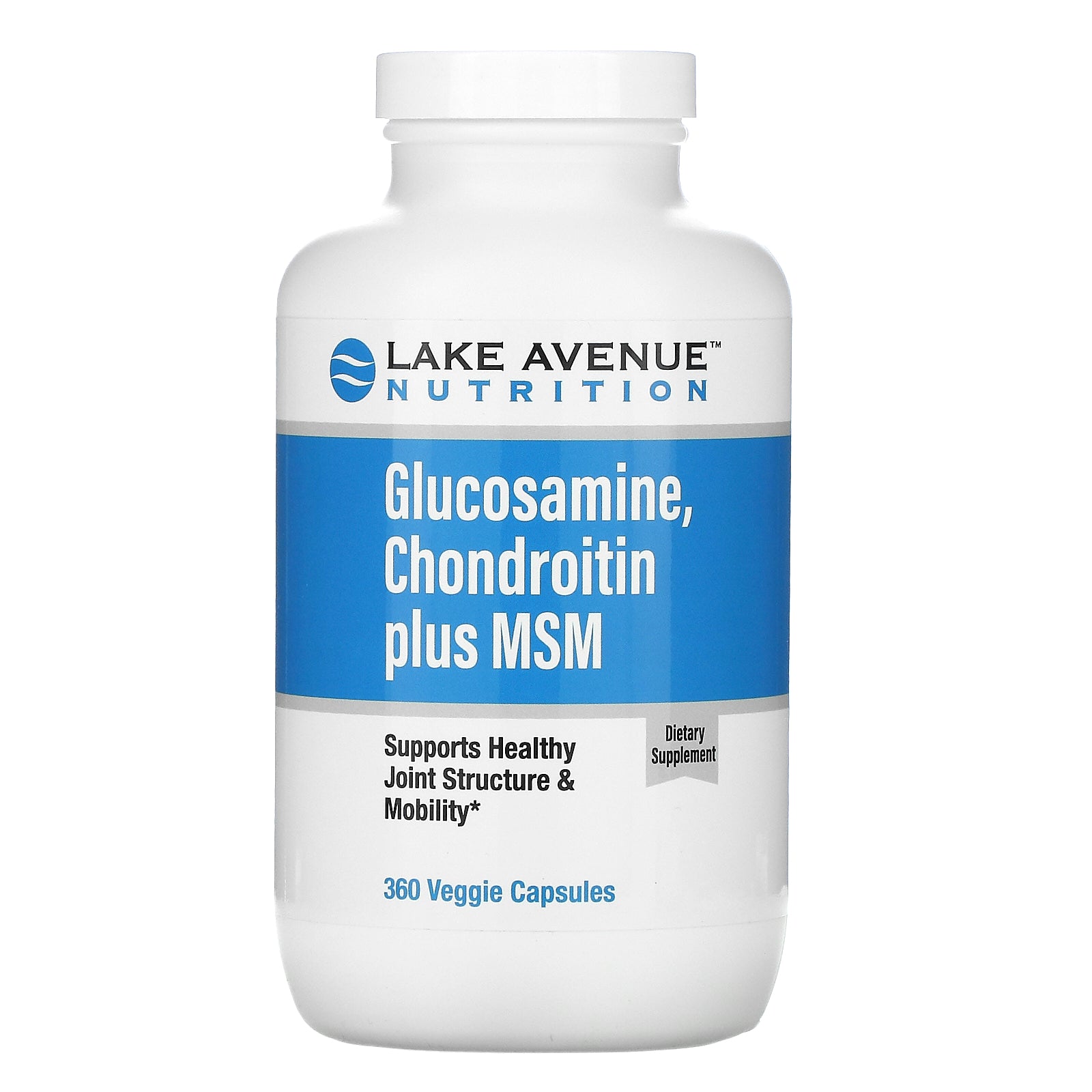 Lake Avenue Nutrition, Glucosamine, Chondroitin plus MSM, 360 Veggie Capsules
