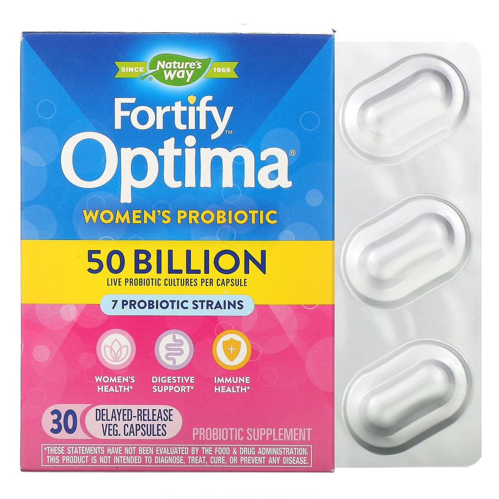 Nature's Way, Fortify Optima, Women's Probiotic, 50 Billion, 30 Delayed Release Veg. Capsules