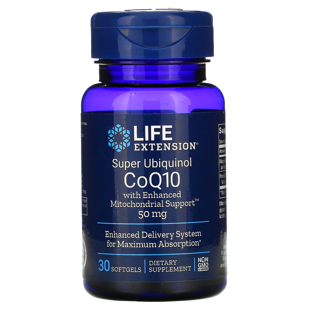 Life Extension, Super Ubiquinol CoQ10 with Enhanced Mitochondrial Support, 50 mg, 30 Softgels
