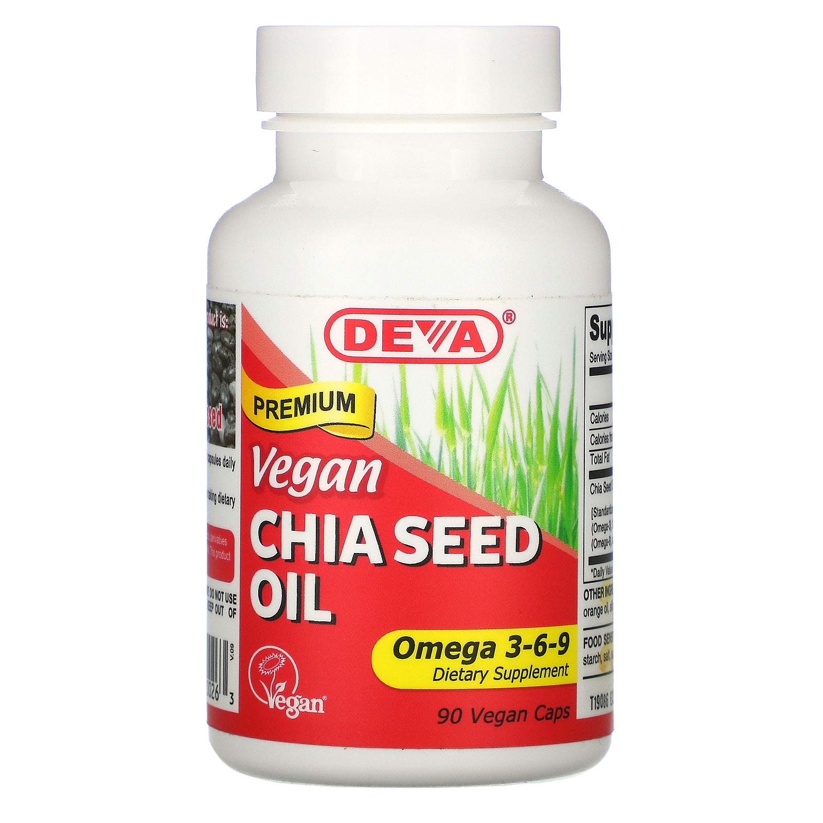 Deva, Premium Vegan Chia Seed Oil, 90 Vegan Caps