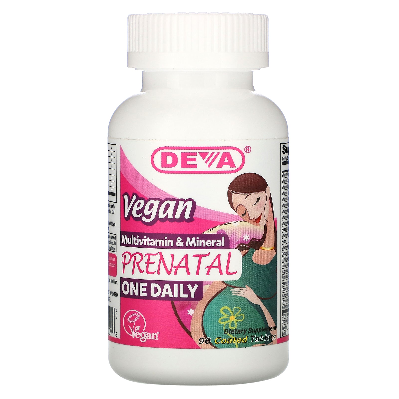 Deva, Vegan Prenatal Multivitamin & Mineral, One Daily, 90 Coated Tablets