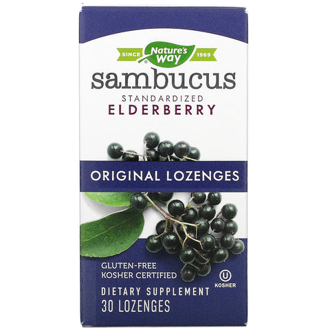 Nature's Way, Sambucus, Standardized Elderberry, Original Lozenges, 30 Lozenges