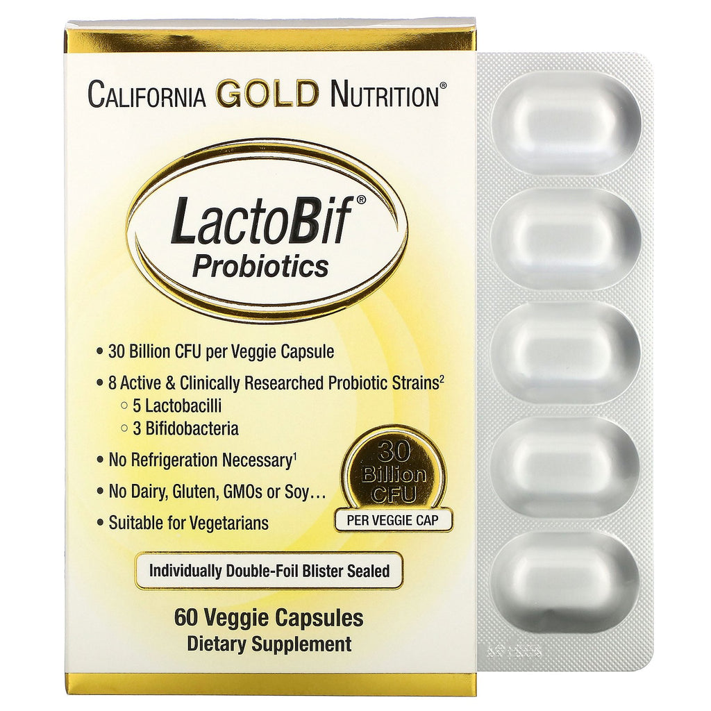 California Gold Nutrition, LactoBif Probiotics, 30 Billion CFU, 60 Veggie Capsules