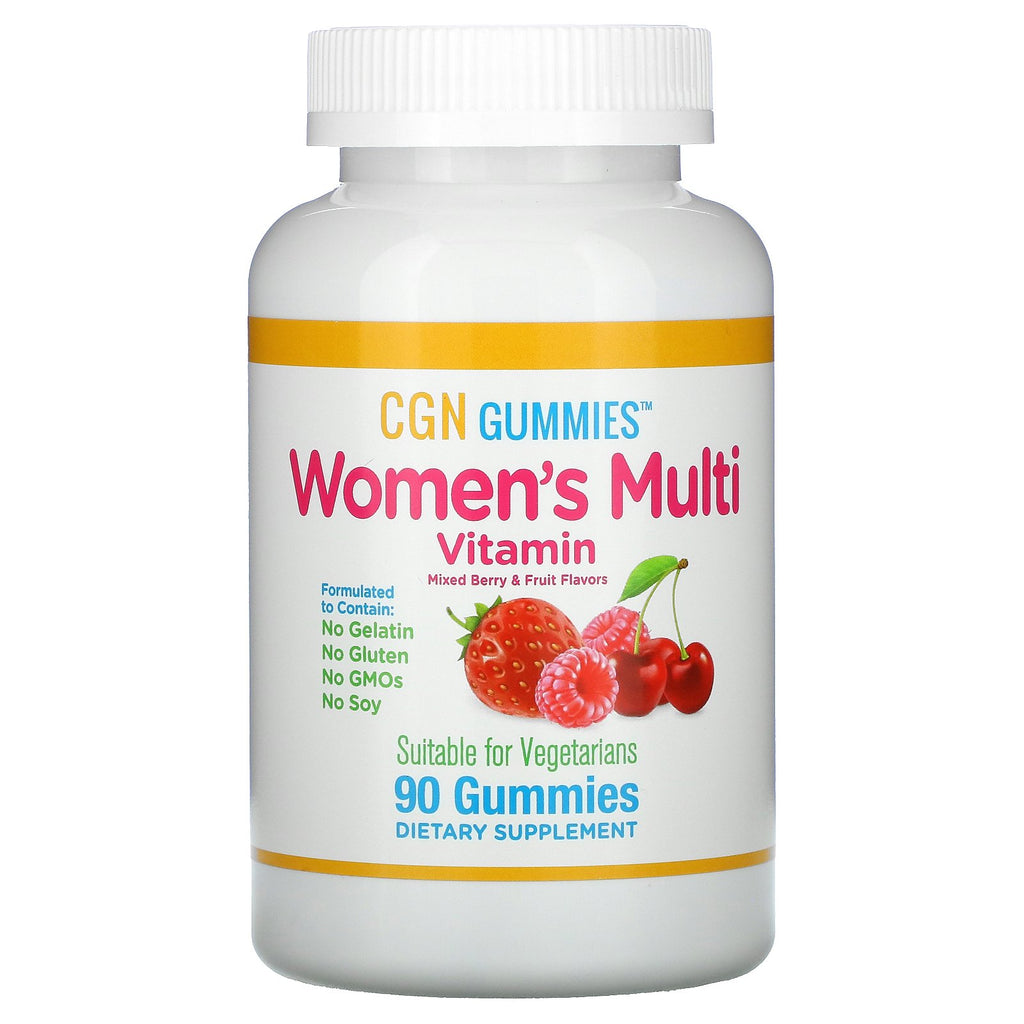 California Gold Nutrition, Women’s Multi Vitamin Gummies, No Gelatin, No Gluten, Mixed Berry and Fruit Flavor, 90 Gummies