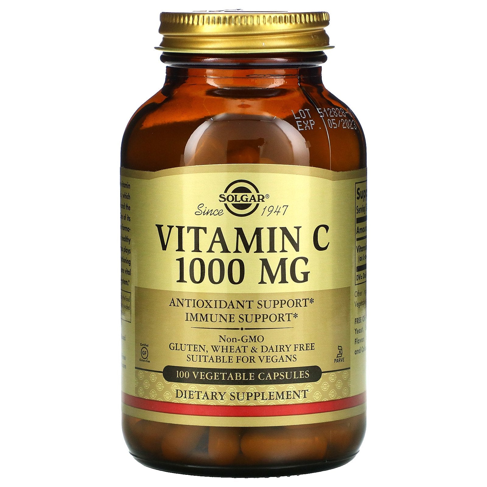 Solgar, Vitamin C, 1,000 mg, 100 Vegetable Capsules