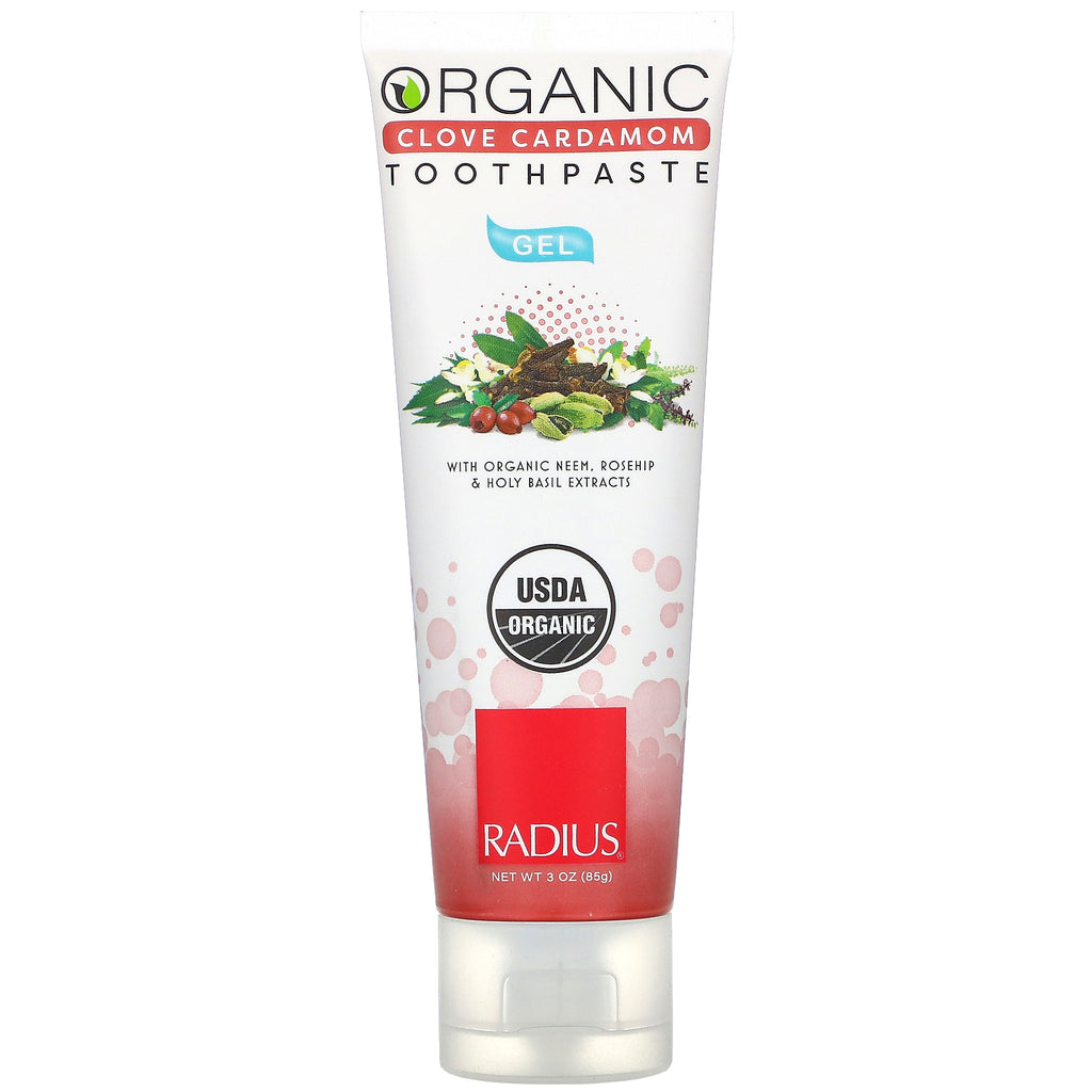 RADIUS, Organic Gel Toothpaste, Clove Cardamom, 3 oz (85 g)