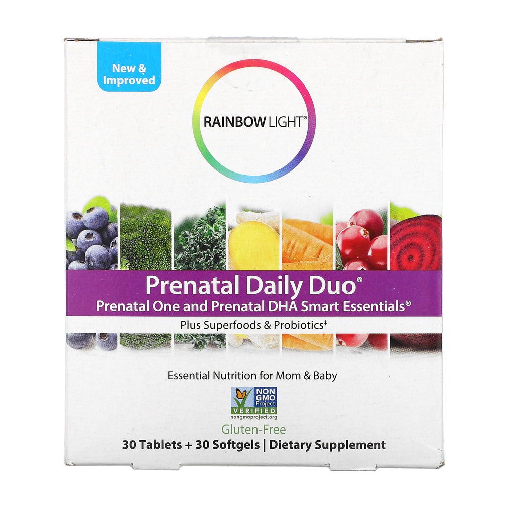 Rainbow Light, Prenatal Daily Duo, Prenatal One and Prenatal DHA Smart Essentials, 30 Tablets + 30 Softgels