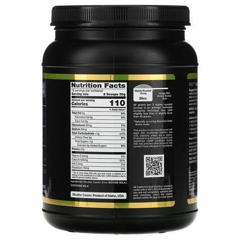 California Gold Nutrition, Micellar Casein Protein, Unflavored, Slow Absorption, 16 oz (454 g)