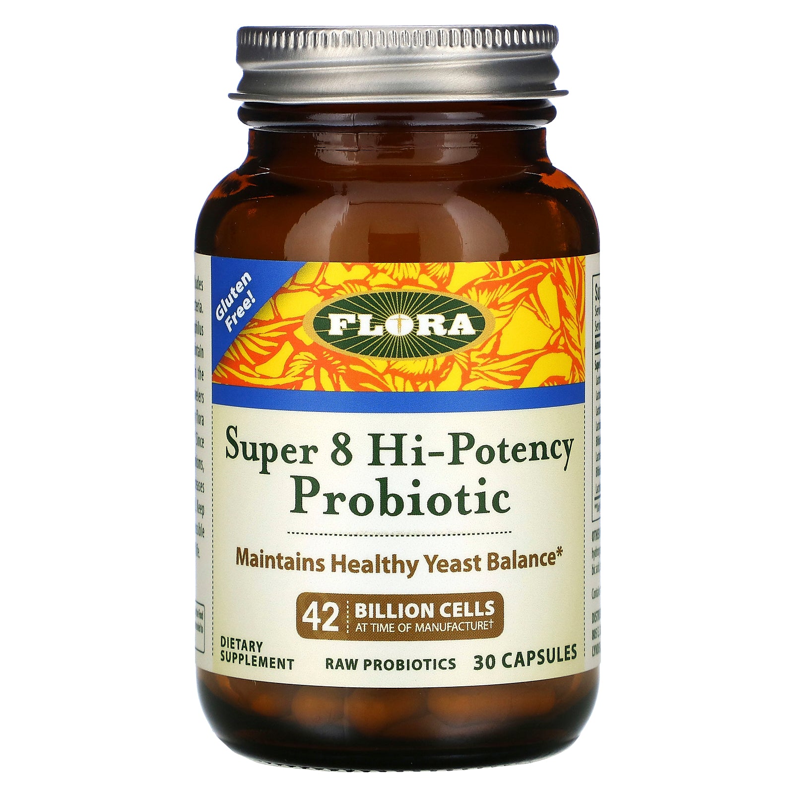 Flora, Super 8 Hi-Potency Probiotic, 42 Billion Cells, 30 Capsules