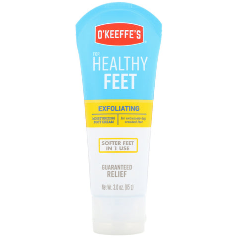 O'Keeffe's, Exfoliating Moisturizing Foot Cream, For Extremely Dry, Cracked Feet, 3 oz (85 g)