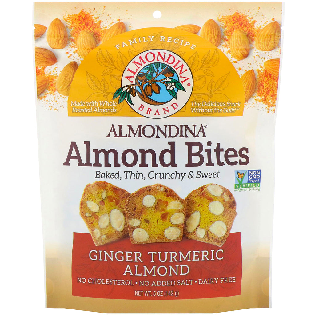 Almondina, Almond Bites, Ginger Turmeric Almond, 5 oz (142 g)