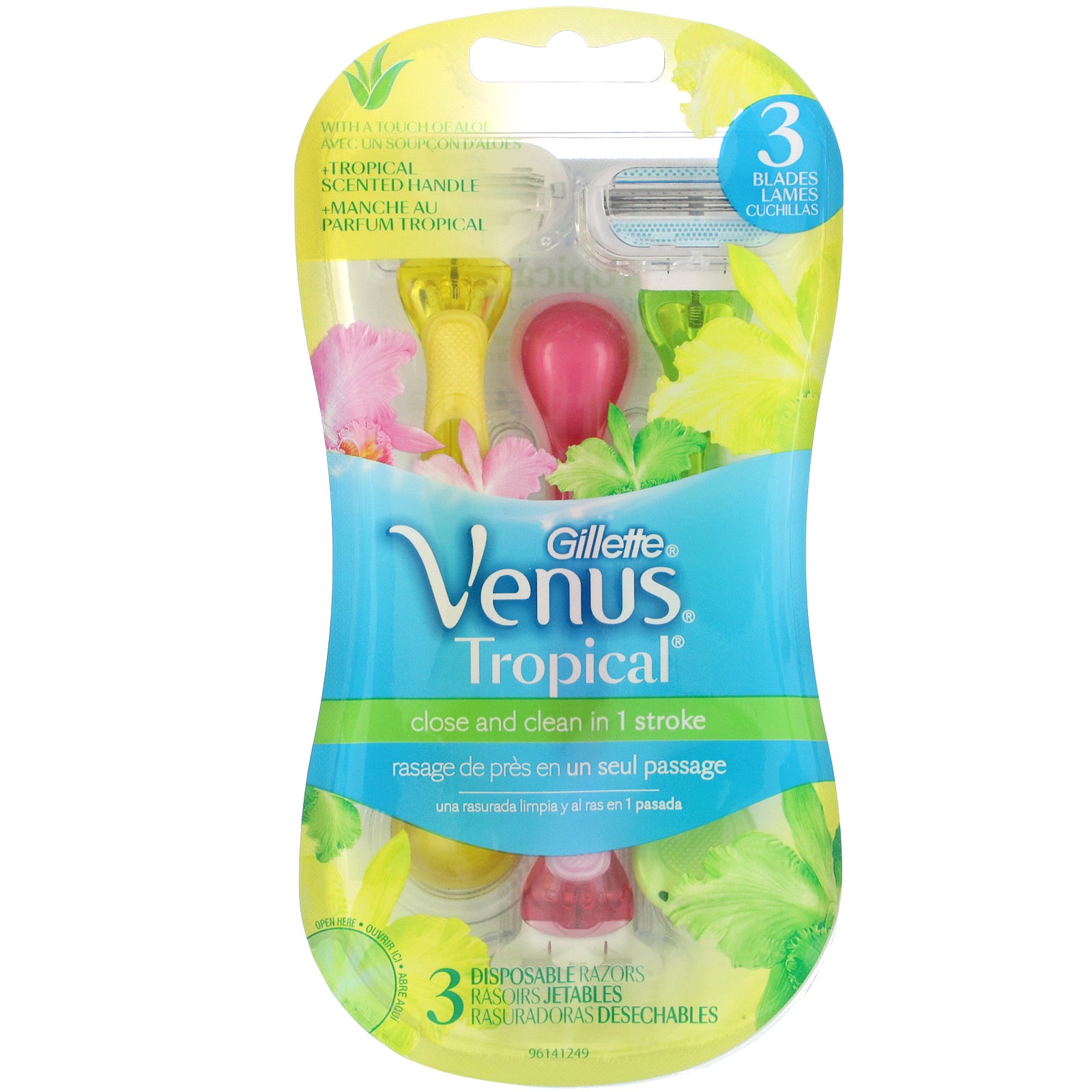 Gillette, Venus, Tropical Disposable Razors, 3 Razors