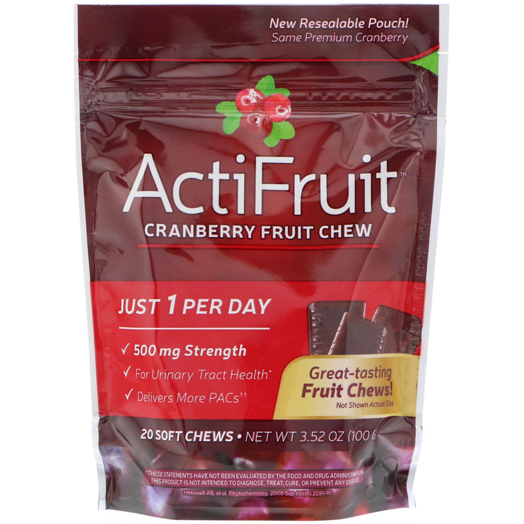 Nature's Way, ActiFruit, Cranberry Fruit Chew, 20 Soft Chews