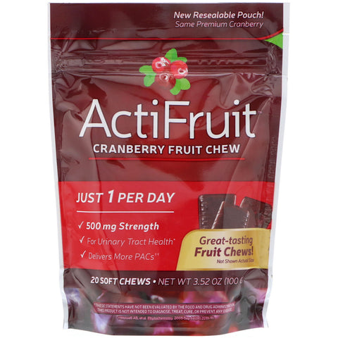 Nature's Way, ActiFruit, Cranberry Fruit Chew, 20 Soft Chews