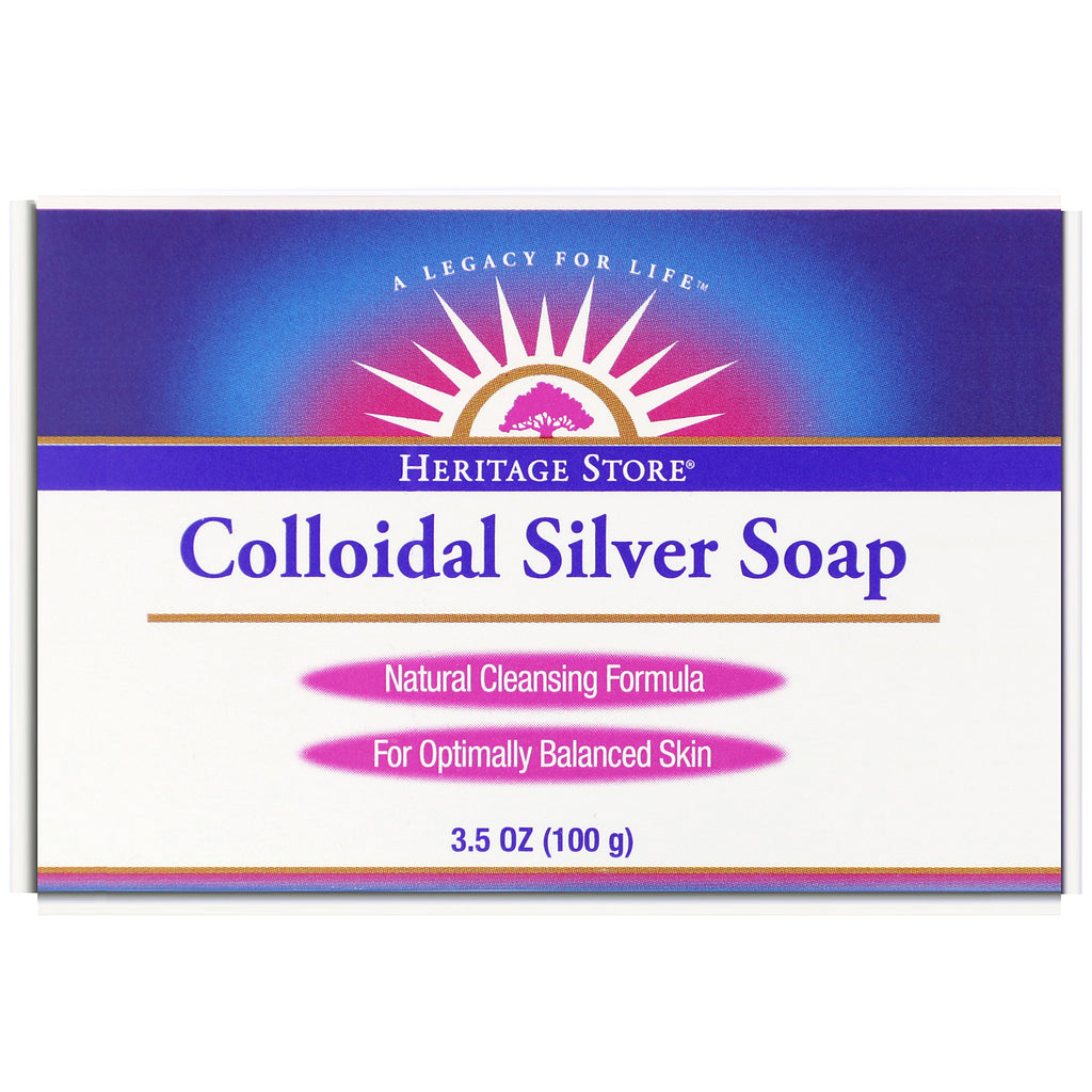 Heritage Store, Colloidal Silver Soap, 3.5 oz (100 g)
