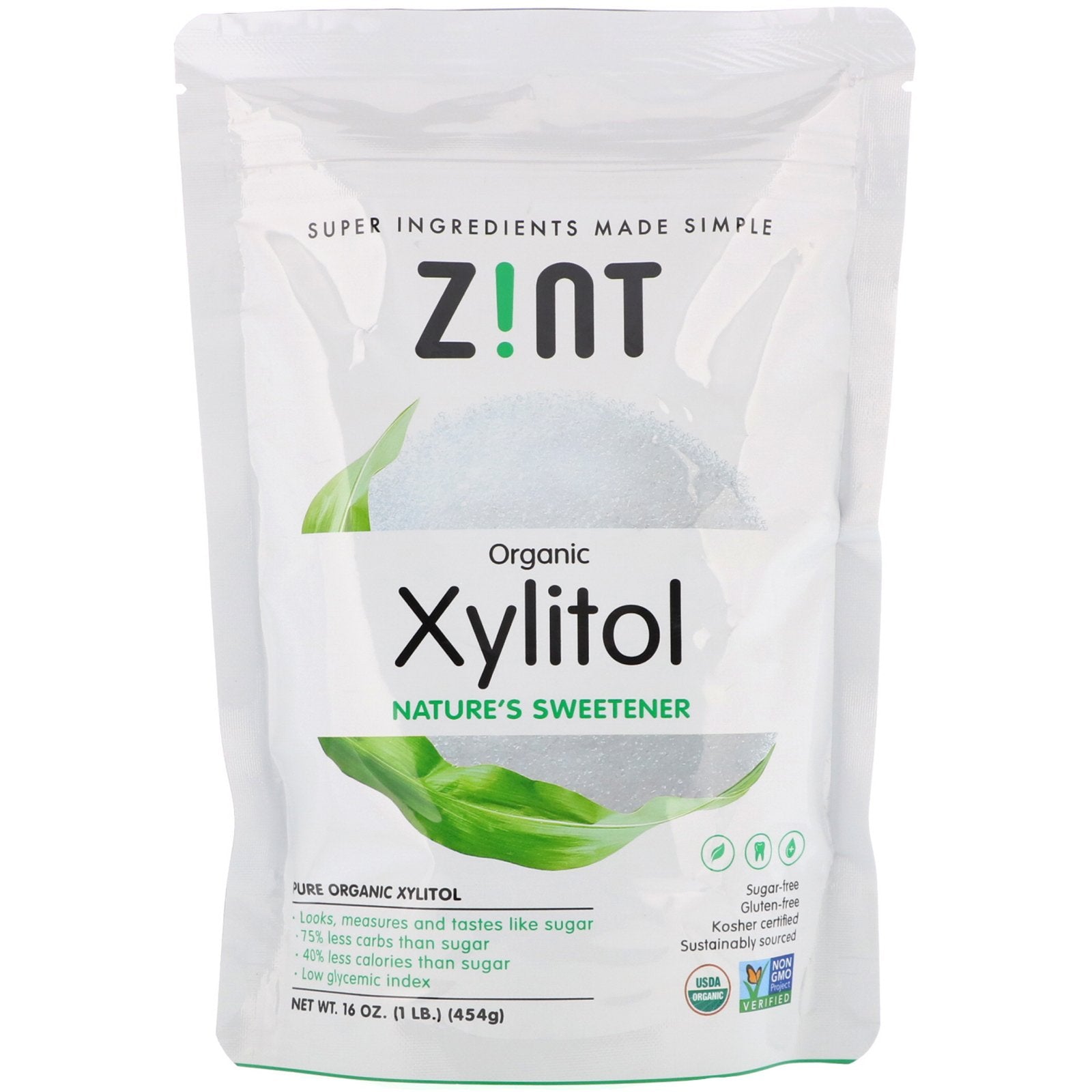 Zint, Organic Xylitol, Nature's Sweetener, 16 oz (454 g)
