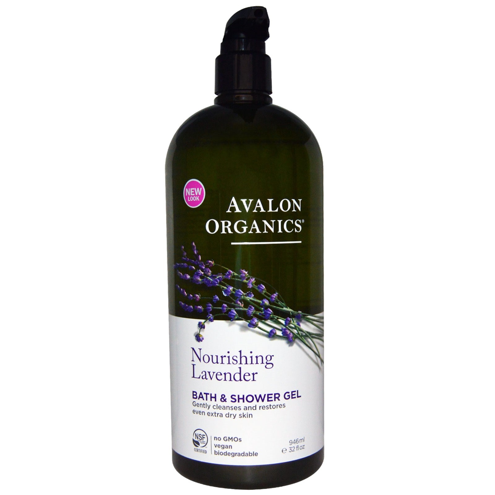 Avalon Organics, Bath & Shower Gel, Nourishing Lavender, 32 fl oz (946 ml)