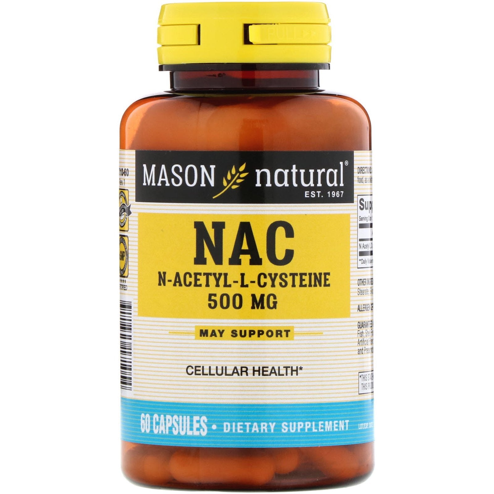 Mason Natural, NAC N-Acethyl-L-Cysteine, 500 mg, 60 Capsules