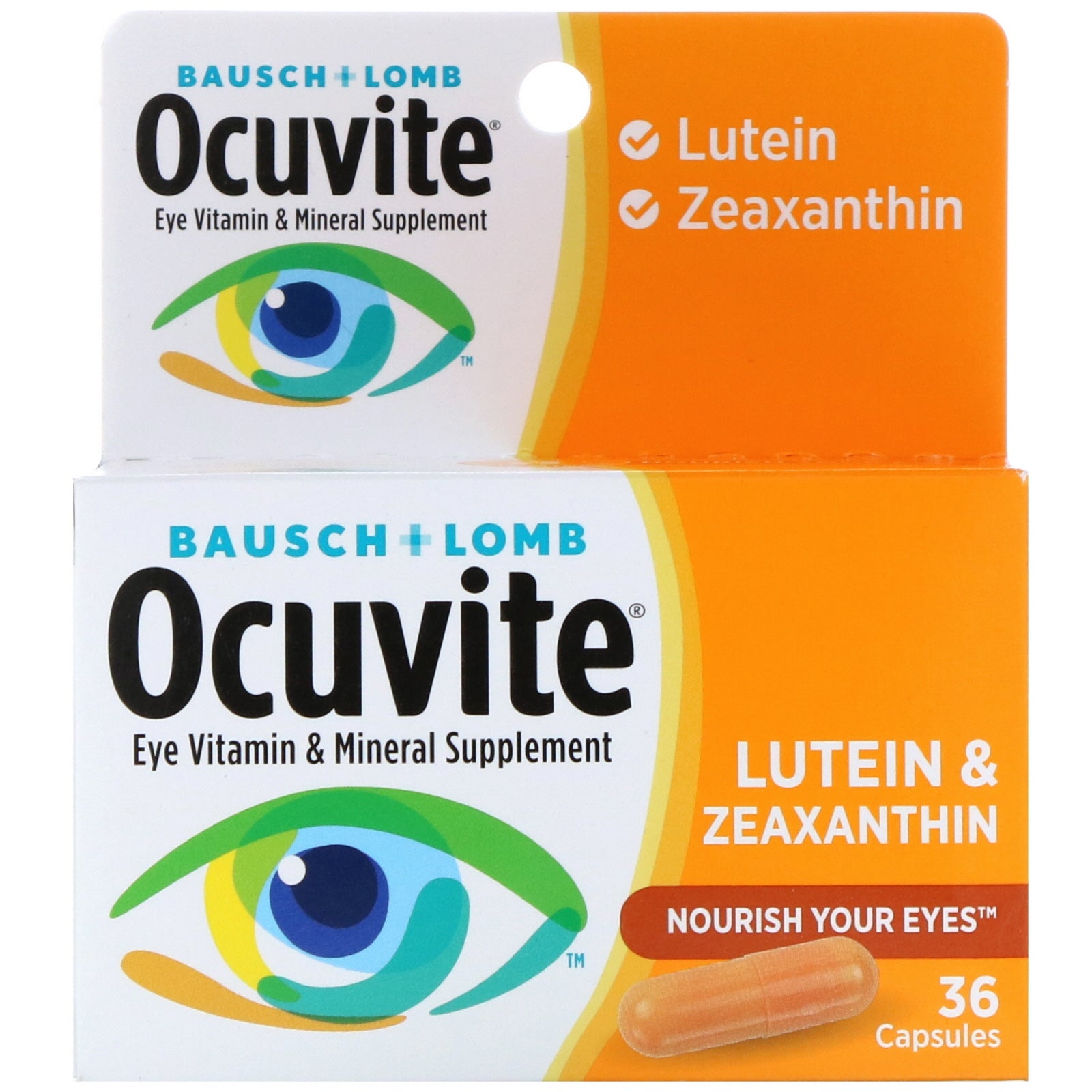 Bausch & Lomb, Ocuvite, Lutein & Zeaxanthin, 36 Capsules