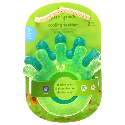 Green Sprouts, Cooling Teether, 3+ Months, Blue, 2 Pack
