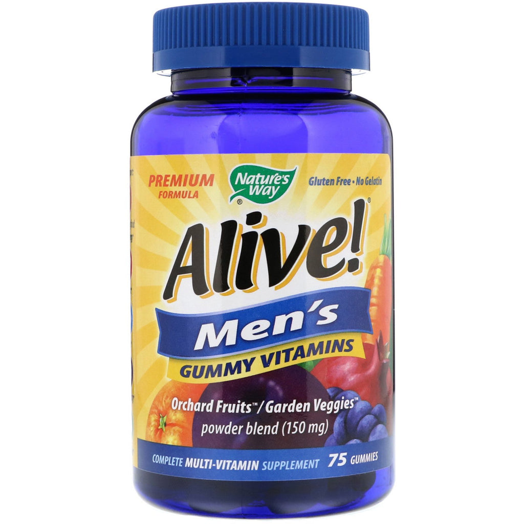 Nature's Way, Alive! Men's Gummy Vitamins, Fruit Flavors, 75 Gummies